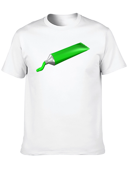 Green Paint Tube Graphic Tee - Modern Art Shirt