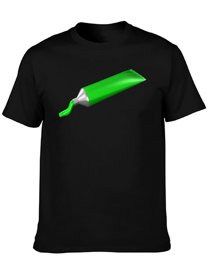 Green Paint Tube Graphic Tee - Modern Art Shirt
