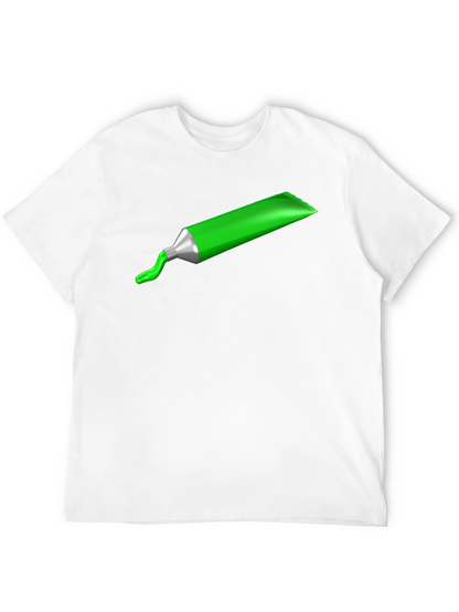 Green Paint Tube Graphic Tee - Modern Art Shirt