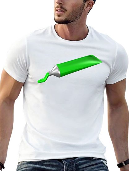 Green Paint Tube Graphic Tee - Modern Art Shirt