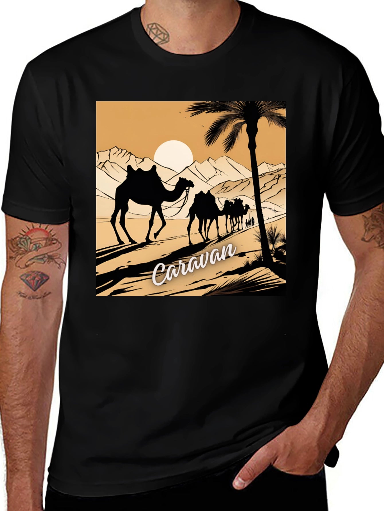 Caravan Desert Scene Graphic Tee