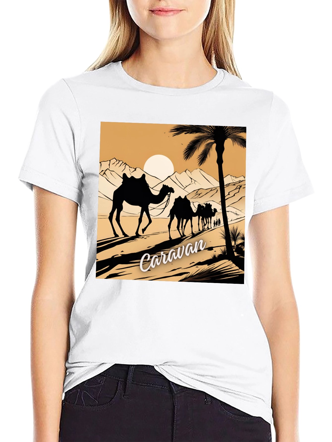 Caravan Desert Scene Graphic Tee