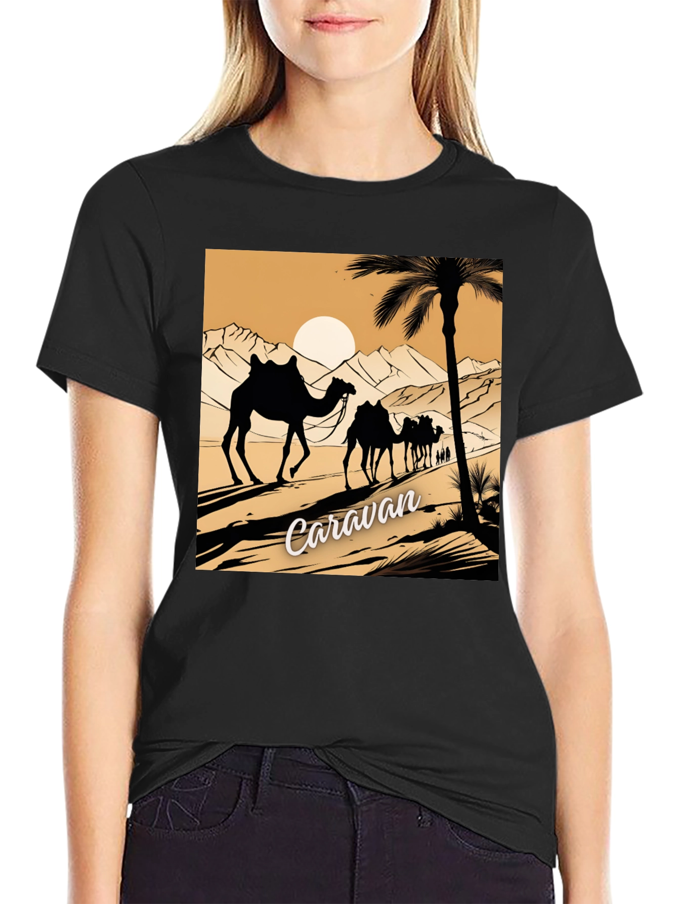 Caravan Desert Scene Graphic Tee