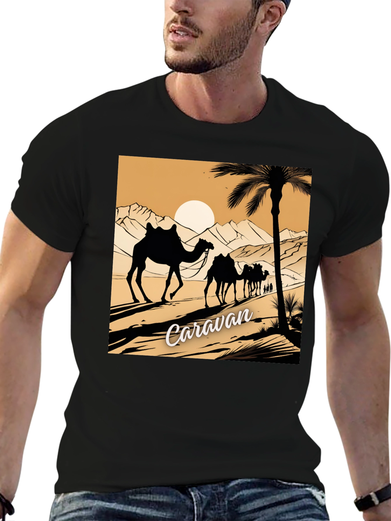 Caravan Desert Scene Graphic Tee