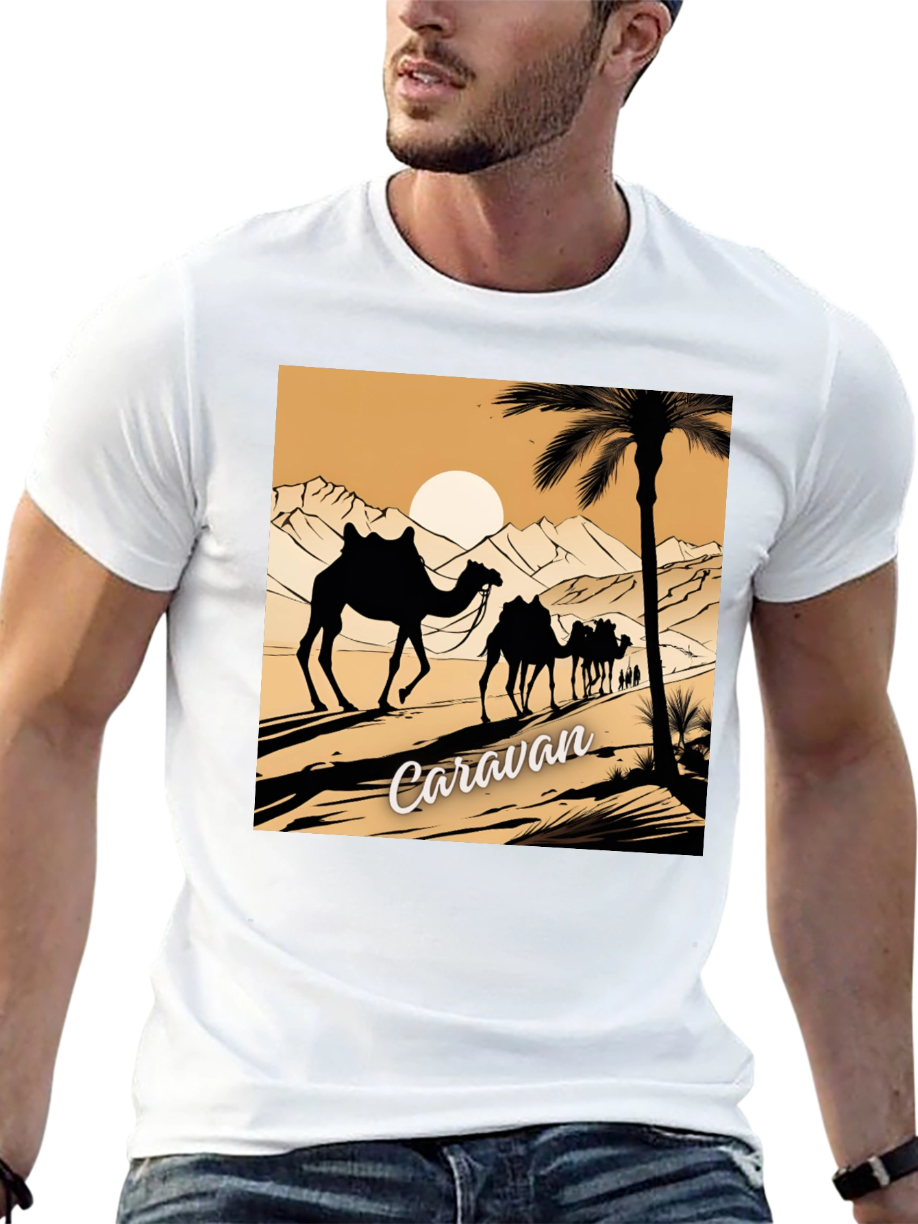 Caravan Desert Scene Graphic Tee