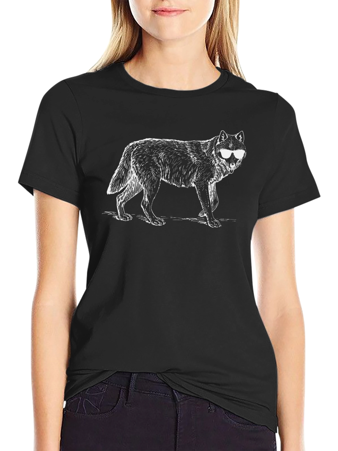 Cool Wolf Graphic T-Shirt - Black