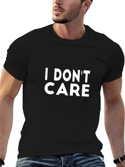 I Dont Care Graphic Tee - Black Casual T-Shirt