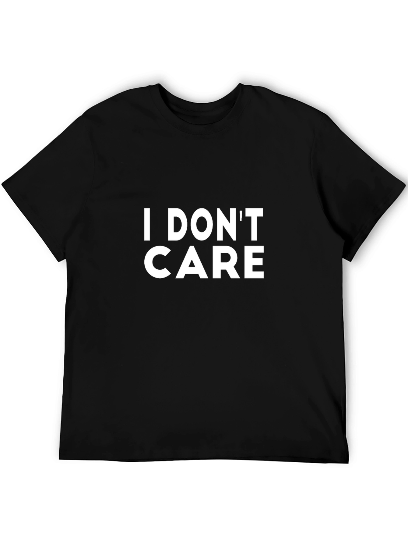 I Dont Care Graphic Tee - Black Casual T-Shirt