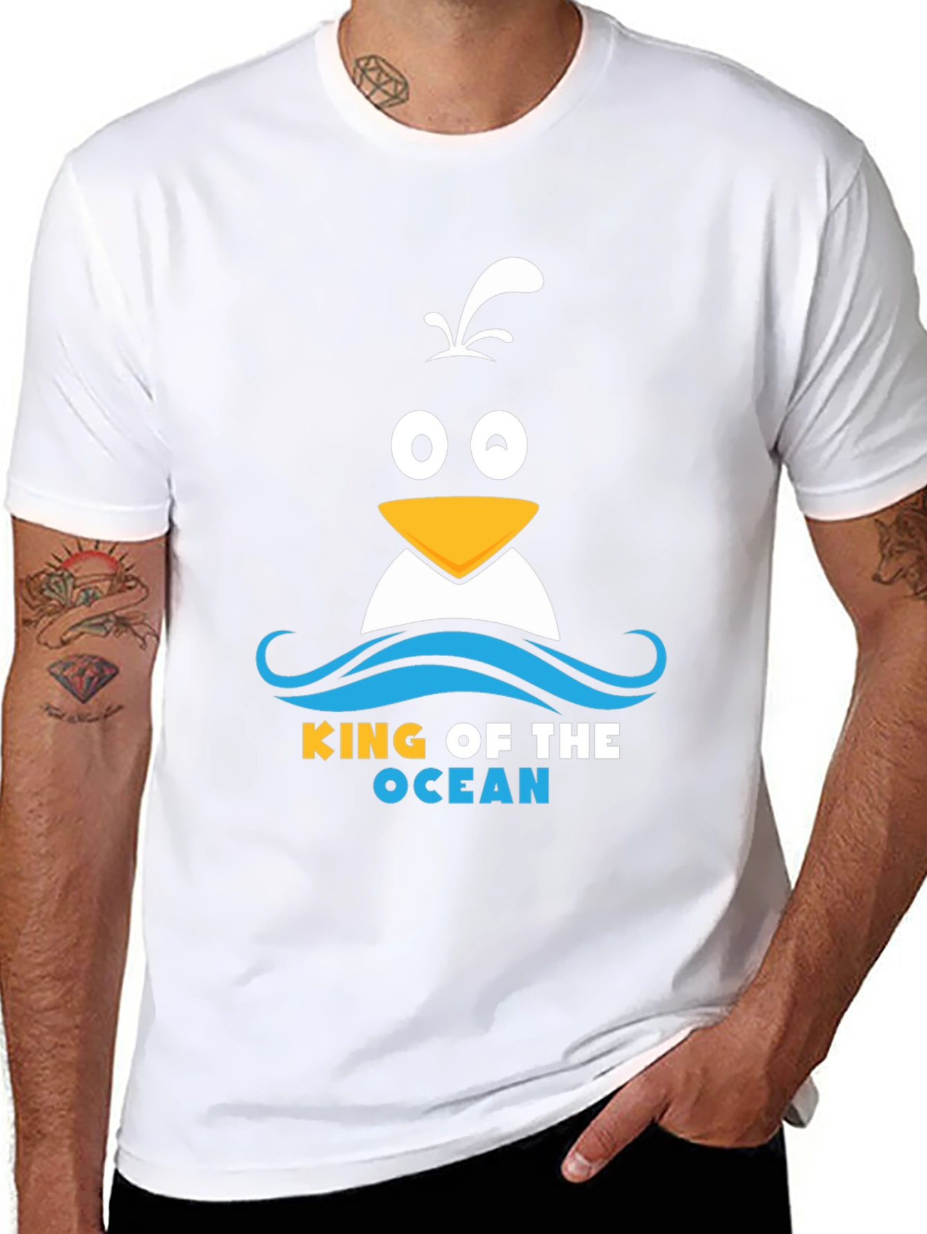 King of the Ocean Penguin T-Shirt - Black