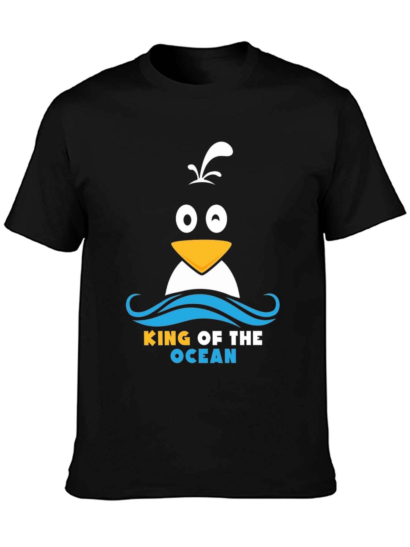 King of the Ocean Penguin T-Shirt - Black
