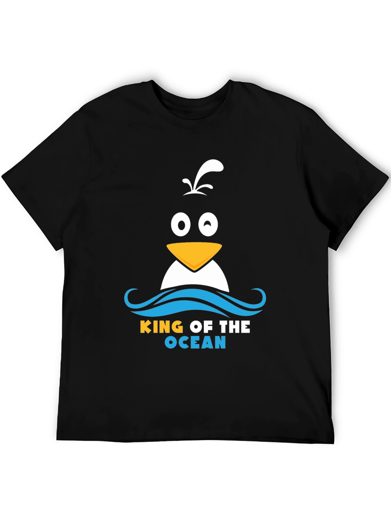 King of the Ocean Penguin T-Shirt - Black