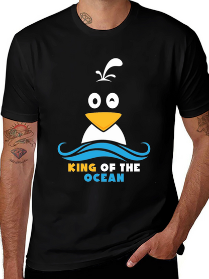 King of the Ocean Penguin T-Shirt - Black