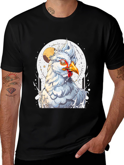 Chicken Moon Graphic Tee - Quirky Unisex T-Shirt