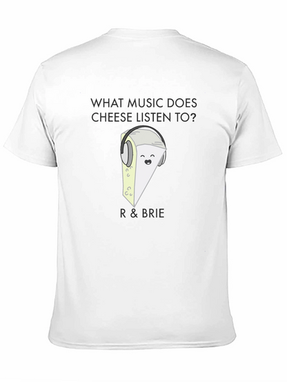 Funny R & Brie Cheese Music Lover Black T-Shirt