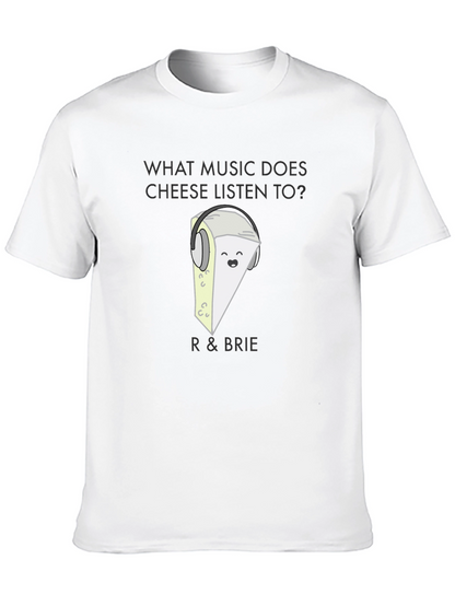Funny R & Brie Cheese Music Lover Black T-Shirt