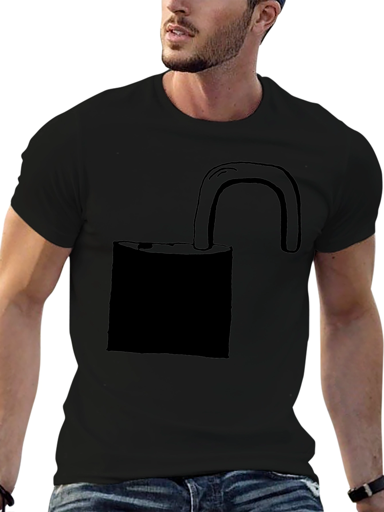 Unlock T-Shirt - Black Cotton Graphic Tee