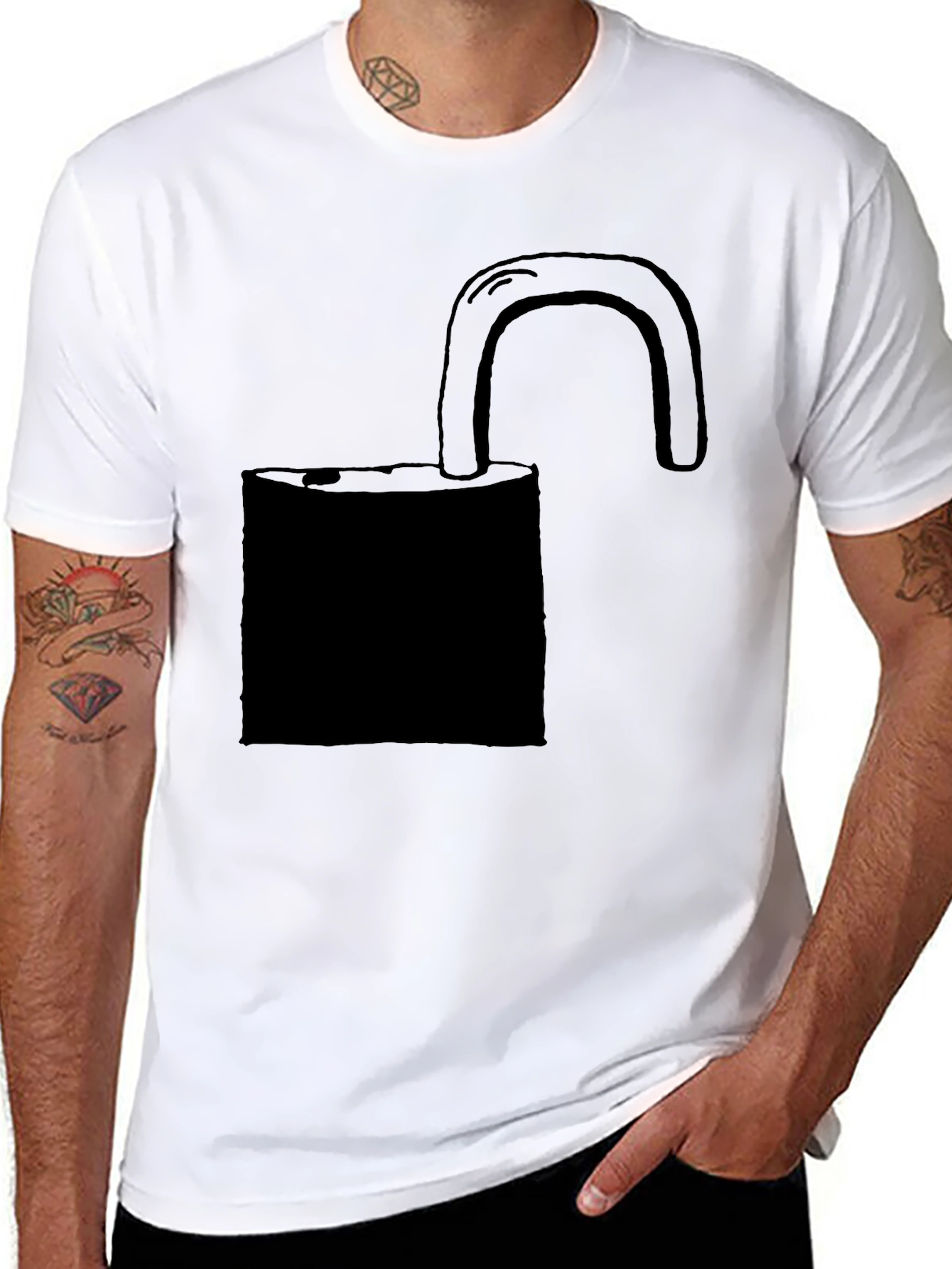 Unlock T-Shirt - Black Cotton Graphic Tee
