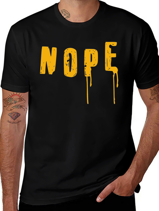Nope Drip Graphic Tee - Black Cotton Blend Casual T-Shirt