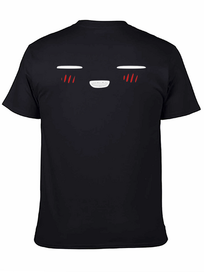 Anime Face Black T-Shirt | Graphic Tee