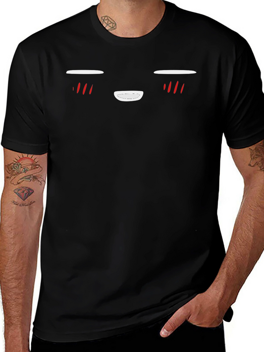 Anime Face Black T-Shirt | Graphic Tee