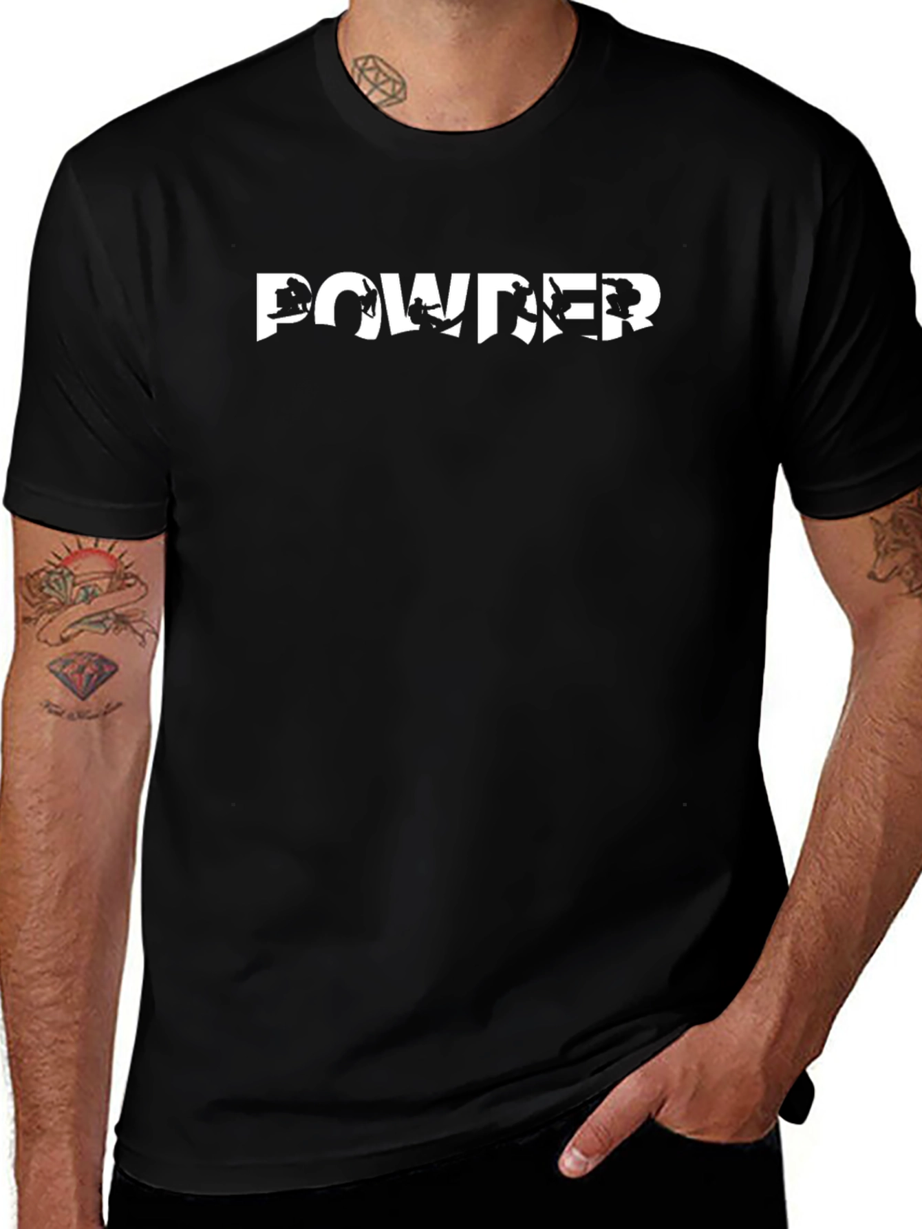 Powder Silhouette Graphic Tee - Black Cotton T-Shirt