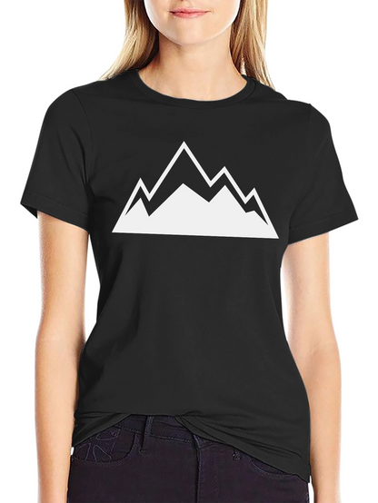 Mountain Peak Graphic Tee - Black Cotton T-Shirt