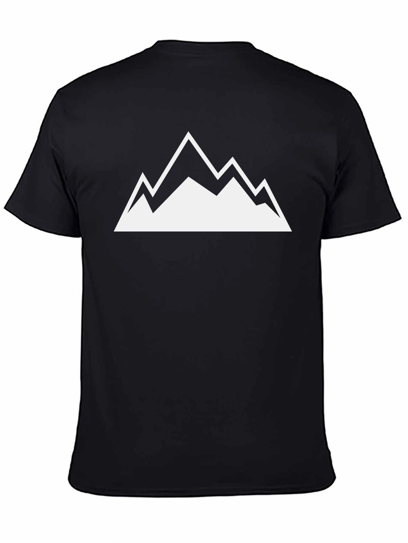Mountain Peak Graphic Tee - Black Cotton T-Shirt