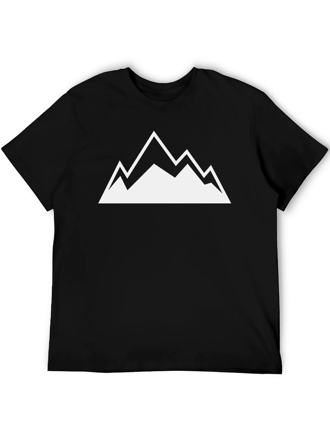 Mountain Peak Graphic Tee - Black Cotton T-Shirt