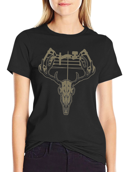 Deer Skull Bow Hunting Graphic T-Shirt