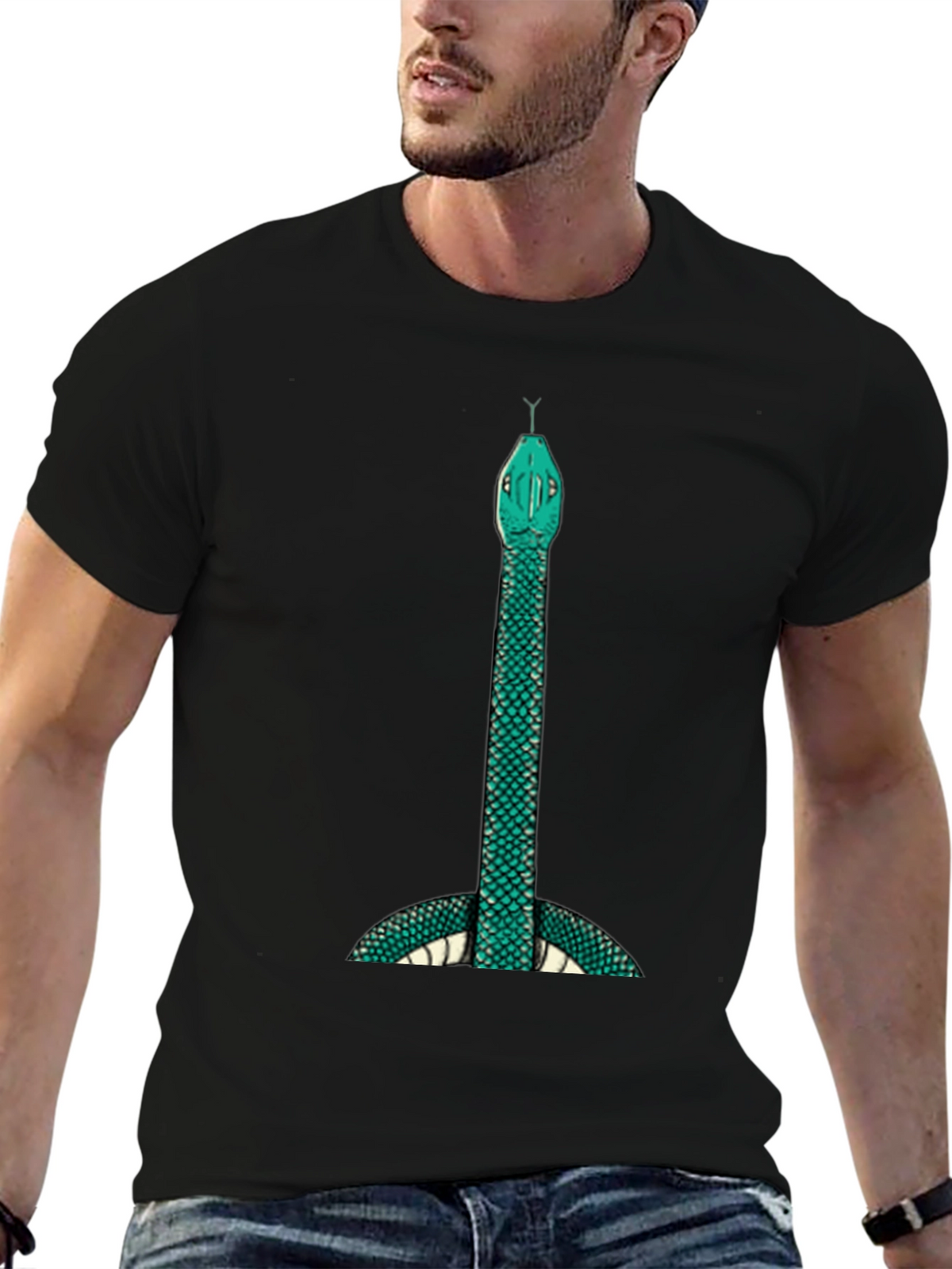 Mens Snake Graphic Tee - Bold & Unique Design