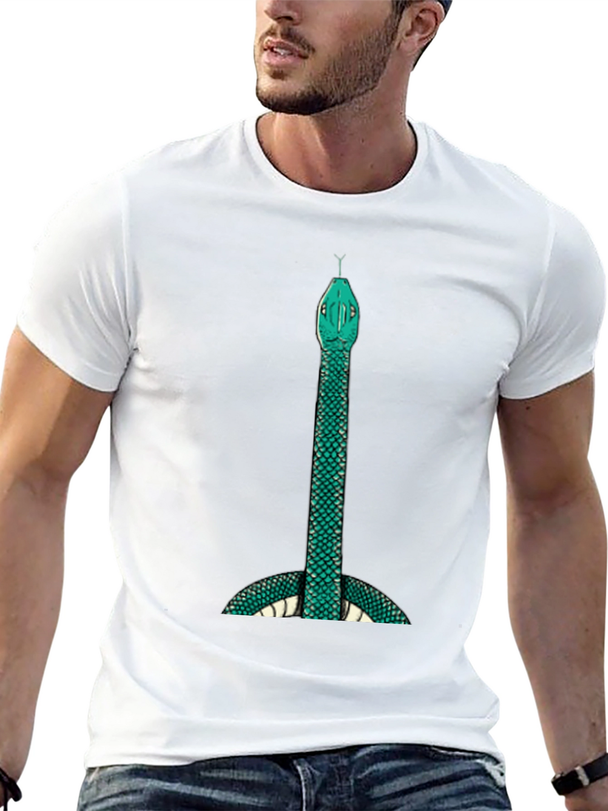 Mens Snake Graphic Tee - Bold & Unique Design