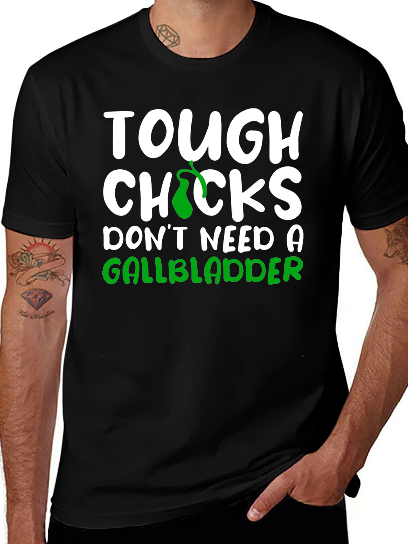 Tough Chicks Gallbladder Black T-Shirt
