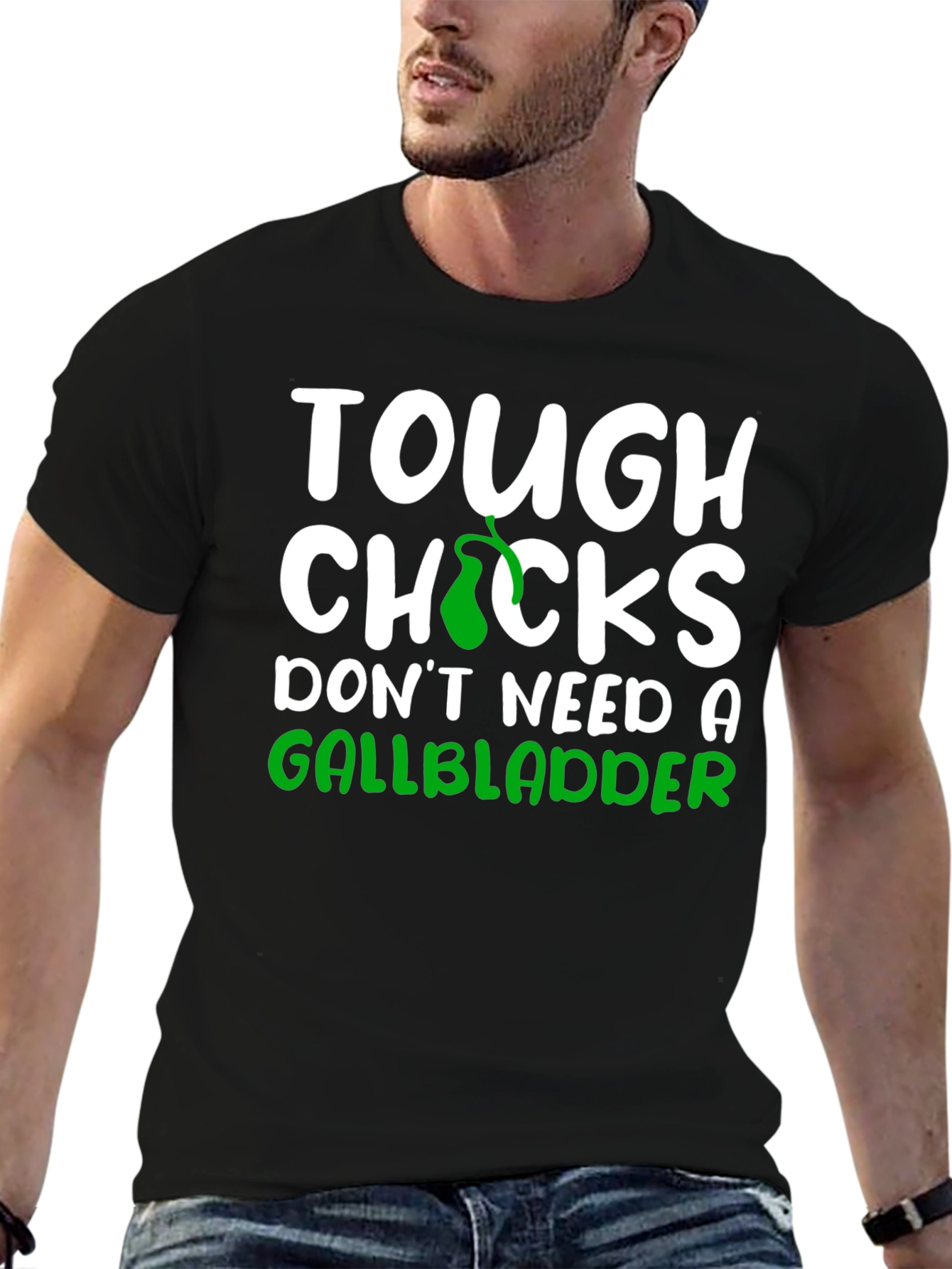 Tough Chicks Gallbladder Black T-Shirt