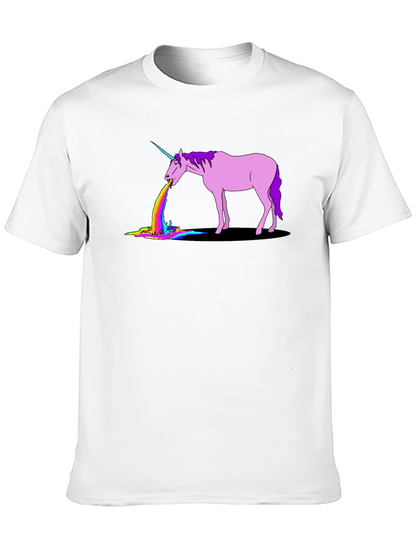 Unicorn Rainbow Puke Graphic T-Shirt