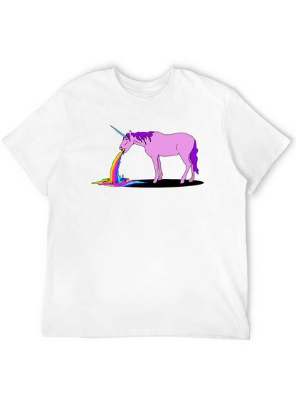 Unicorn Rainbow Puke Graphic T-Shirt