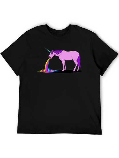 Unicorn Rainbow Puke Graphic T-Shirt