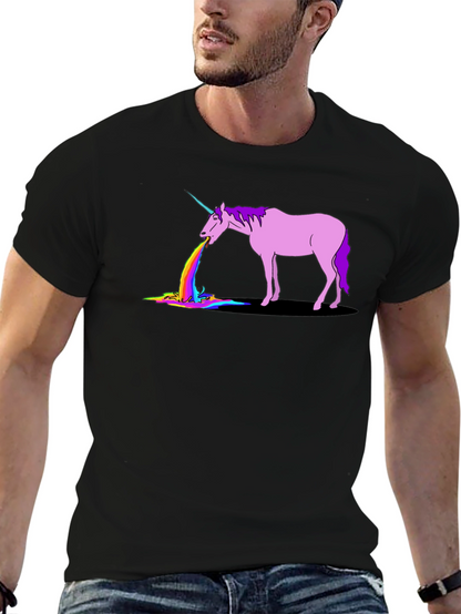 Unicorn Rainbow Puke Graphic T-Shirt
