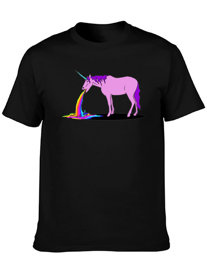 Unicorn Rainbow Puke Graphic T-Shirt