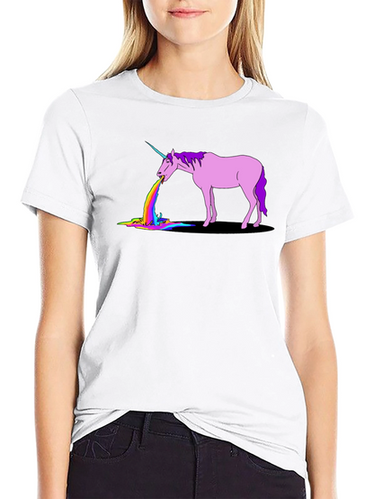 Unicorn Rainbow Puke Graphic T-Shirt