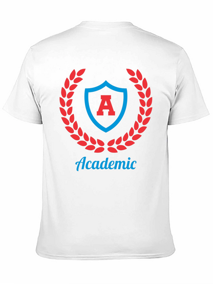 Academic Crest Graphic Tee - Stylish Black T-Shirt