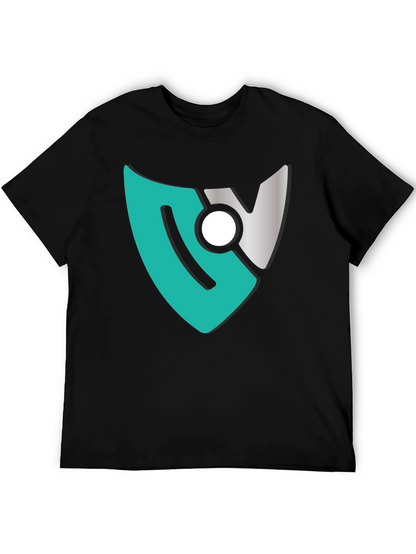 Modern Shield Logo Tee - Black Cotton Blend