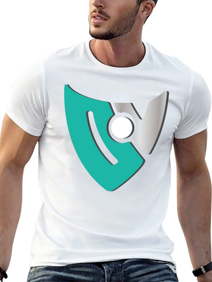 Modern Shield Logo Tee - Black Cotton Blend