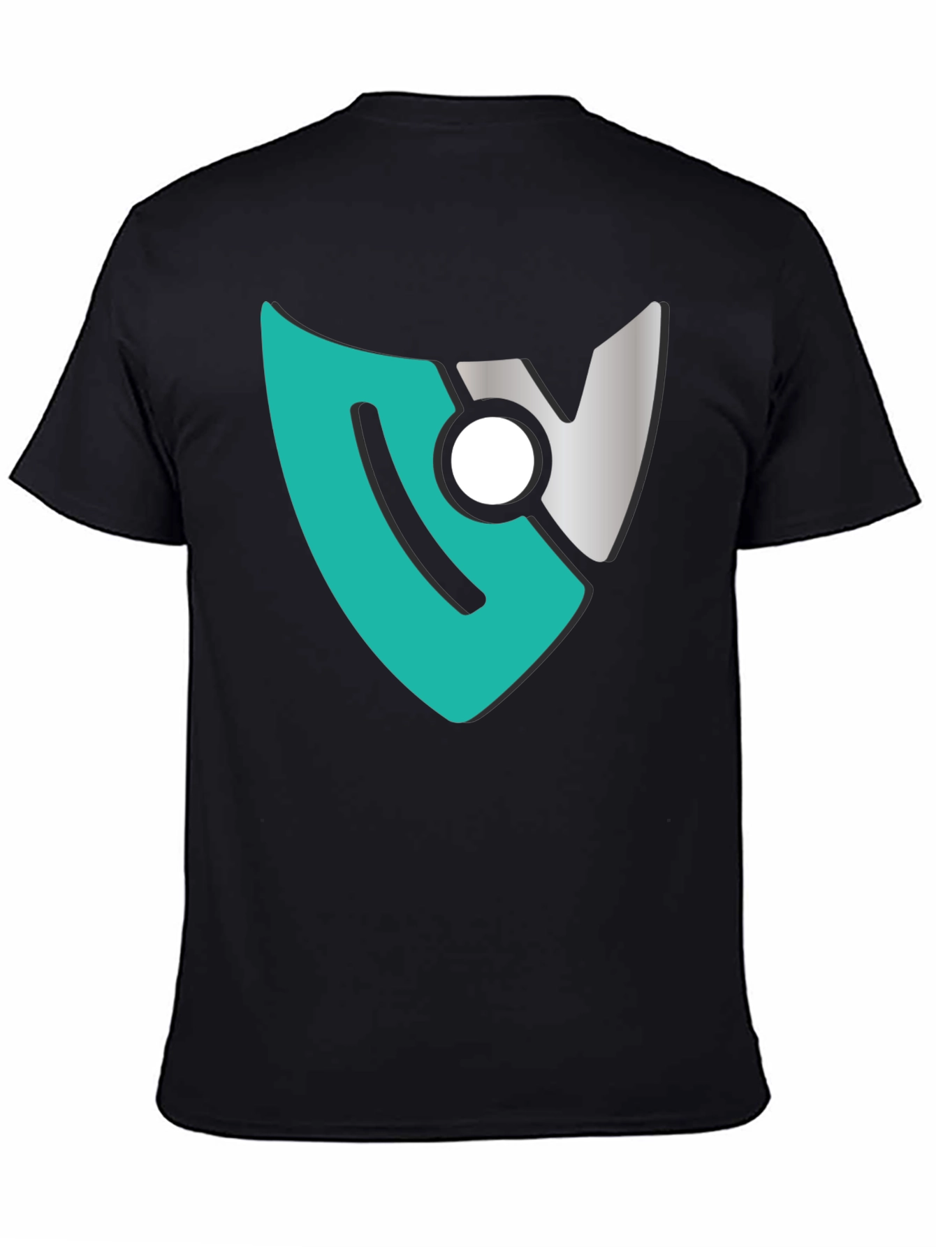 Modern Shield Logo Tee - Black Cotton Blend