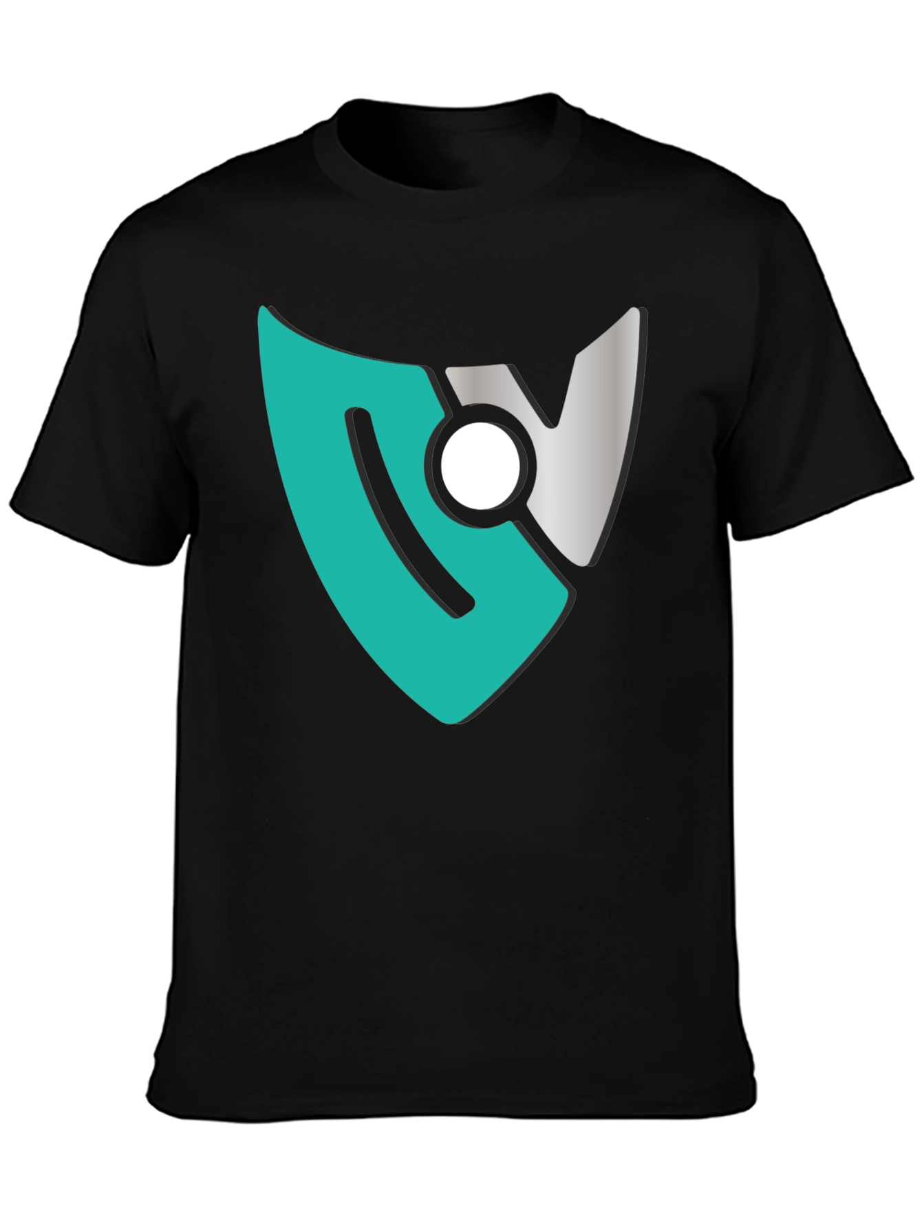 Modern Shield Logo Tee - Black Cotton Blend