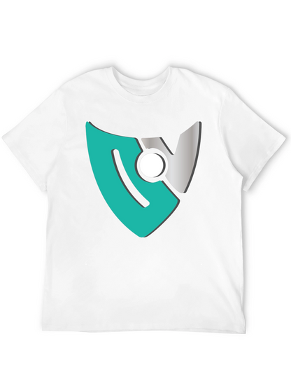 Modern Shield Logo Tee - Black Cotton Blend
