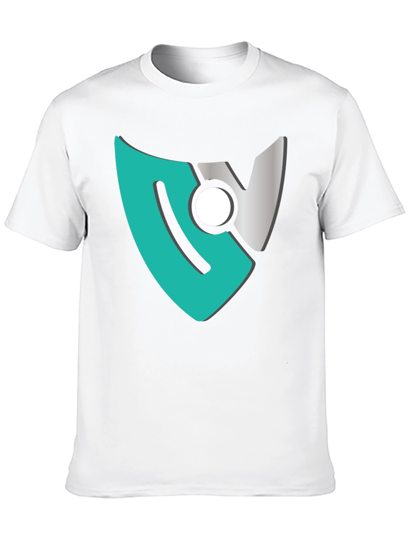 Modern Shield Logo Tee - Black Cotton Blend