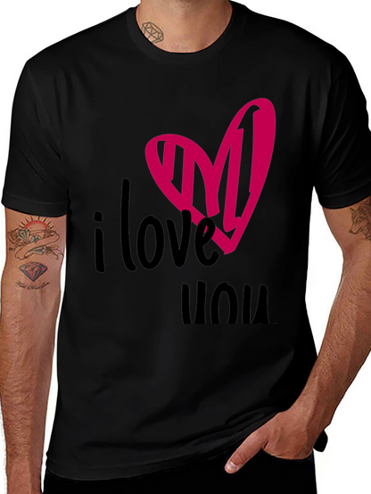 I Love You Heart Tee - Black Graphic T-Shirt