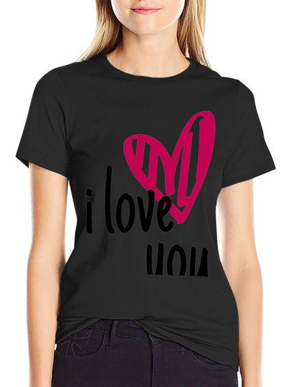 I Love You Heart Tee - Black Graphic T-Shirt