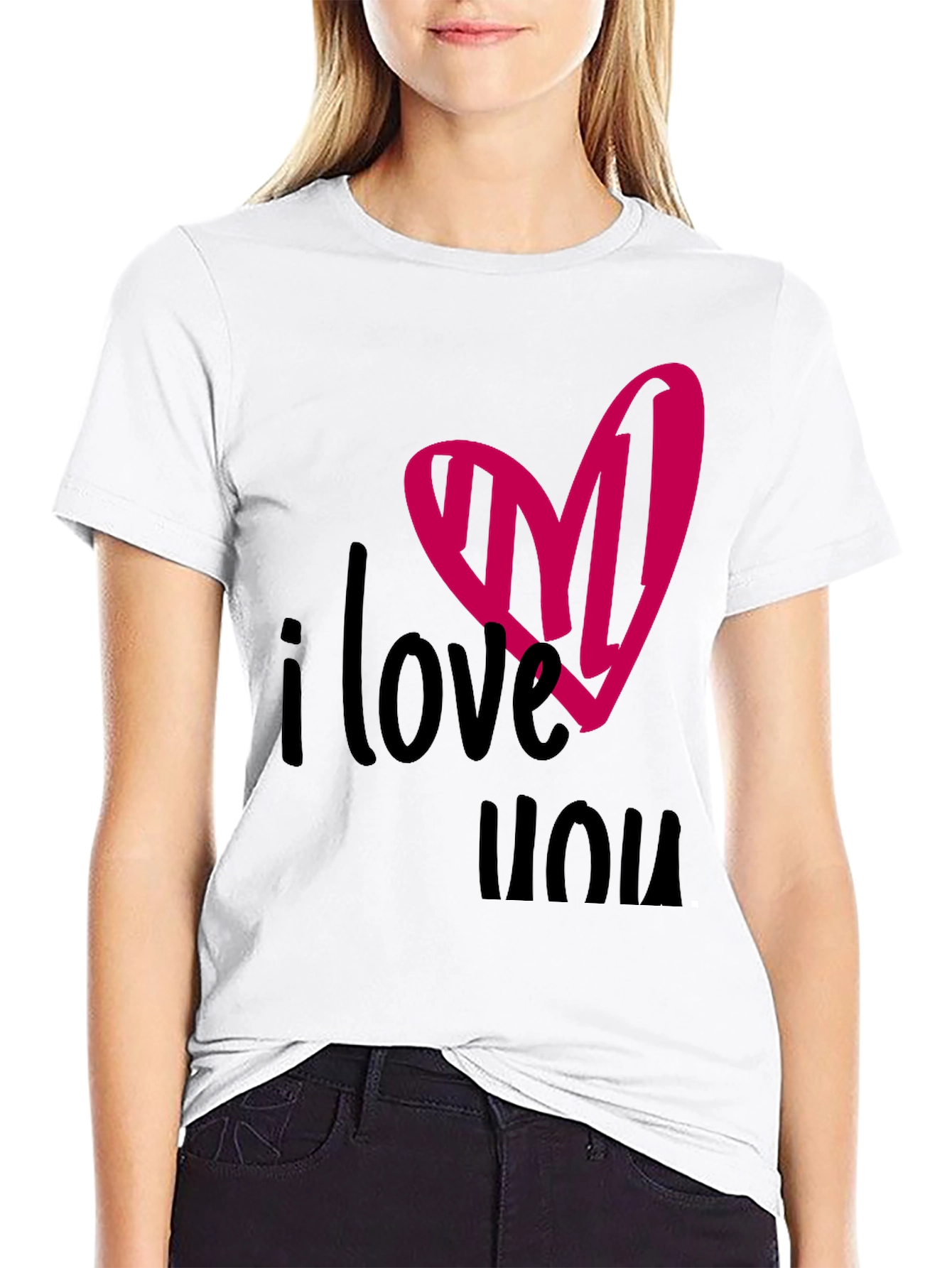 I Love You Heart Tee - Black Graphic T-Shirt