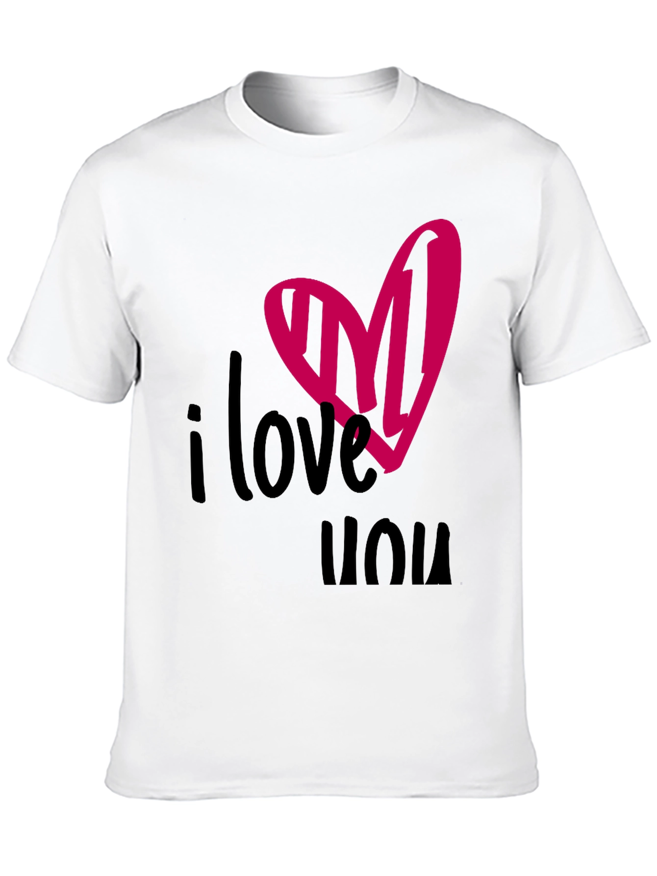 I Love You Heart Tee - Black Graphic T-Shirt